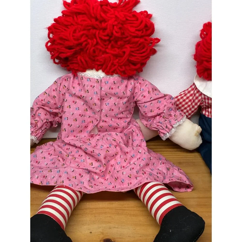 Vintage Handmade Raggedy Ann & Andy Dolls | Signed 1994, 1996 by Jackie Rebisa